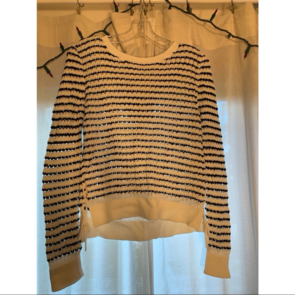 Black and White Striped Light weight long sleeve.